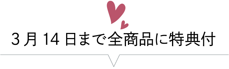 3/14まで全商品特典付き
